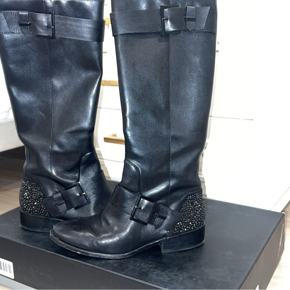 Brian Atwood Swarovski crystal riding boots - Picture 3 of 8